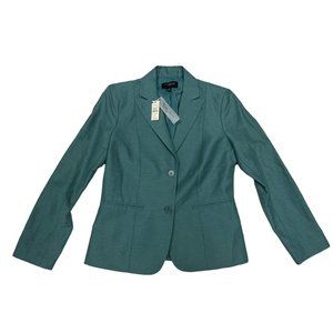 Talbots The Kate Fit Green Linen Blazer 8 Petite NWT Green